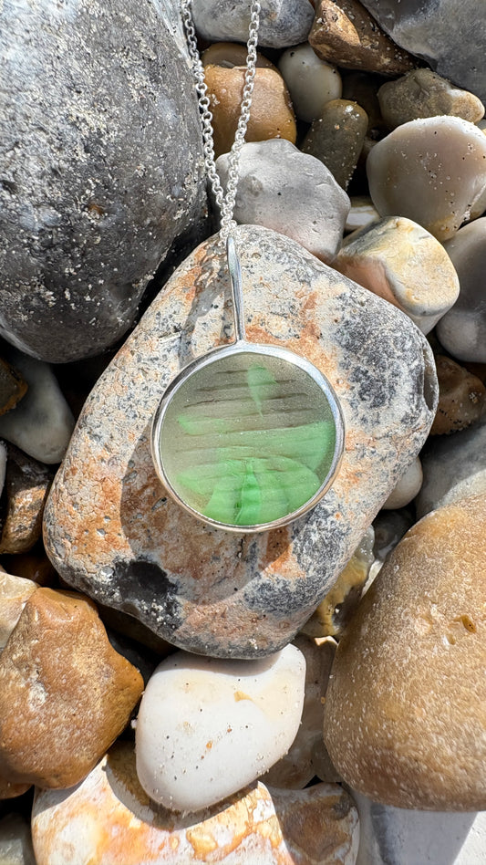Green Ohajiki Seaglass Necklace