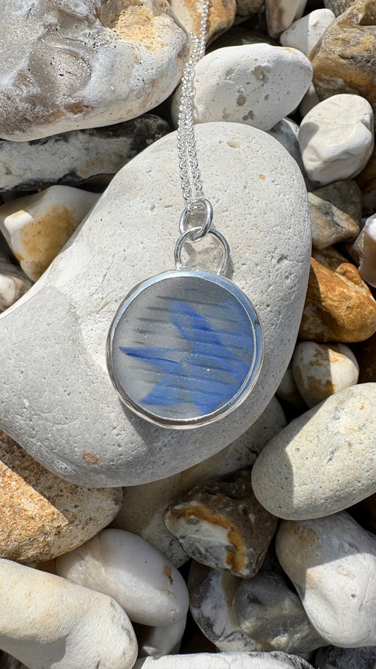 Blue Ohajiki Seaglass Necklace