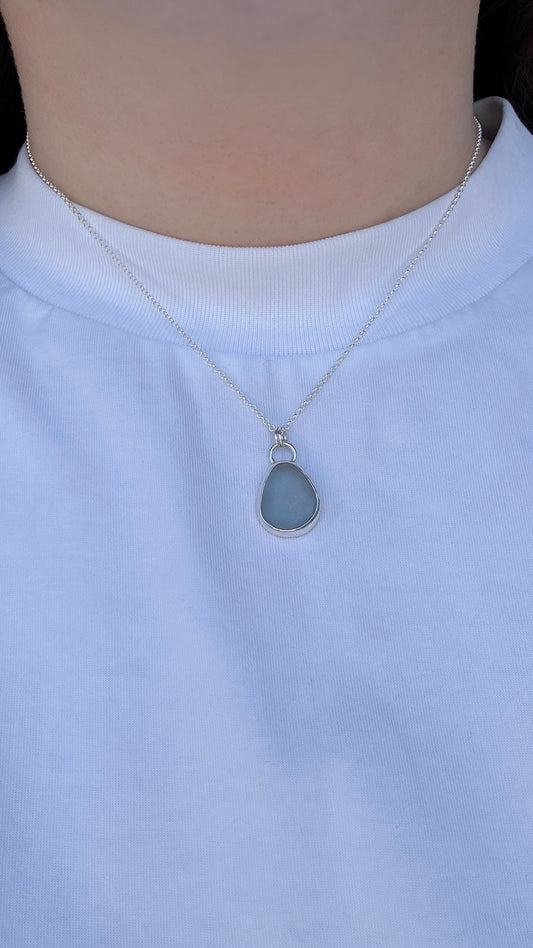 Grey Seaglass Necklace