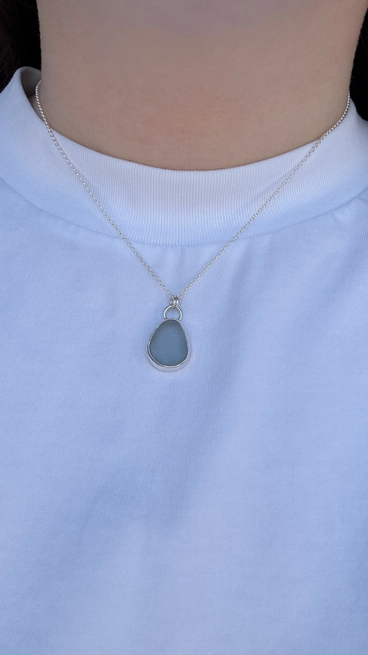 Grey Seaglass Necklace