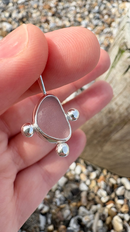 Lilac Bubble Seaglass Necklace