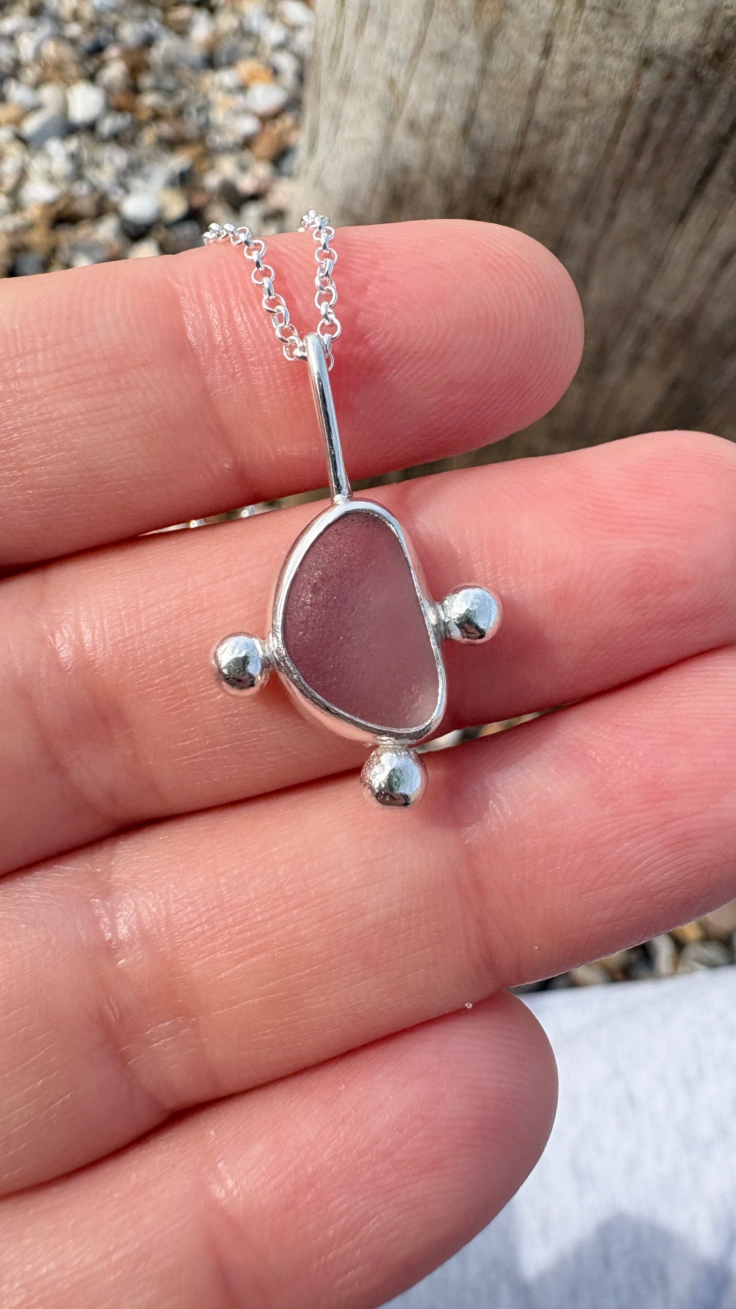 Lilac Bubble Seaglass Necklace