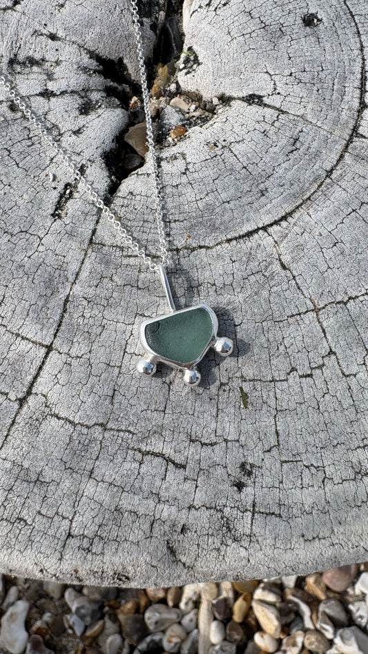 Turquoise Bubble Seaglass Necklace