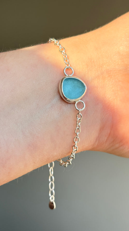 Sky Blue Seaglass Bracelet