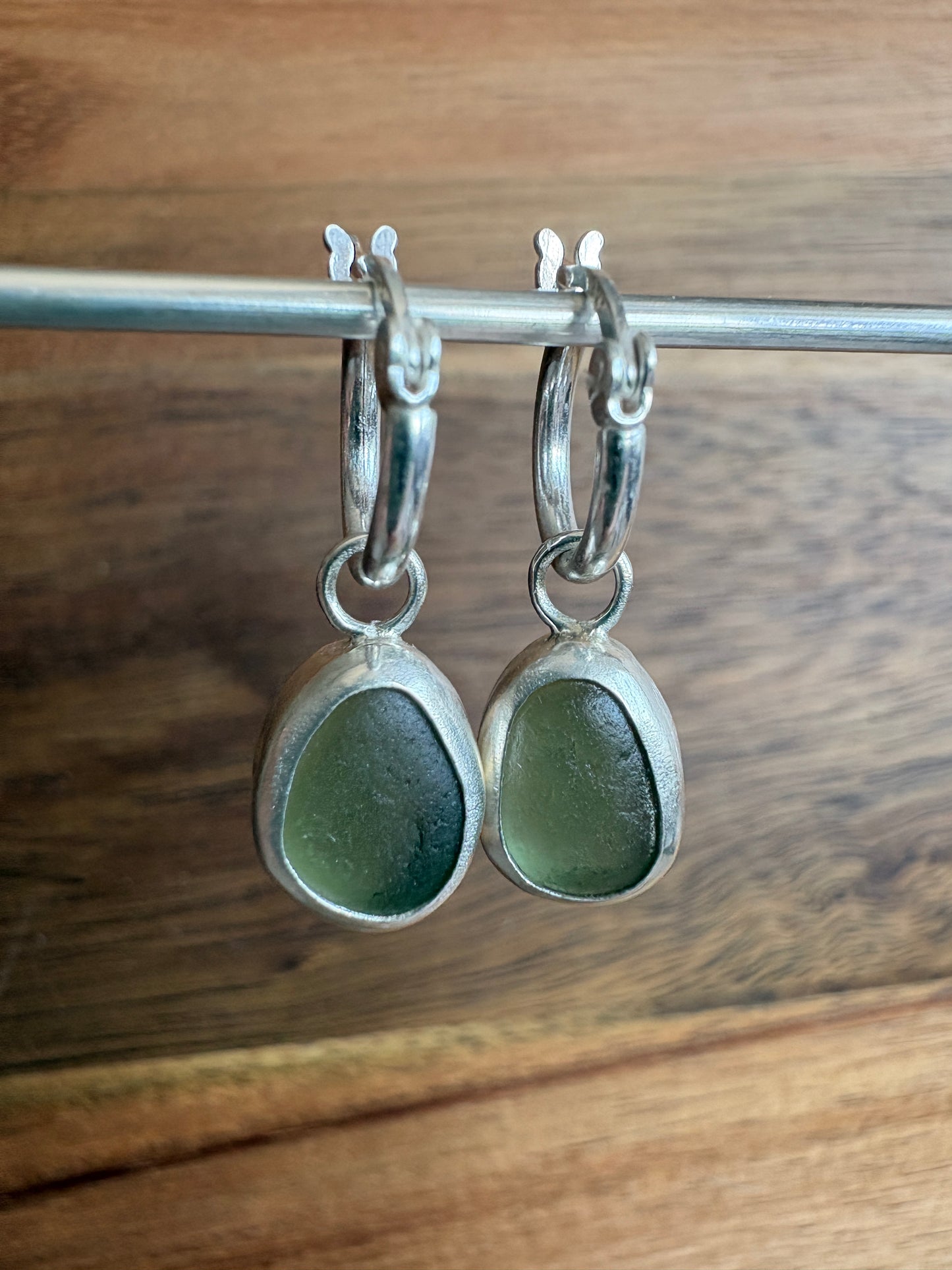 Green Seaglass Earrings