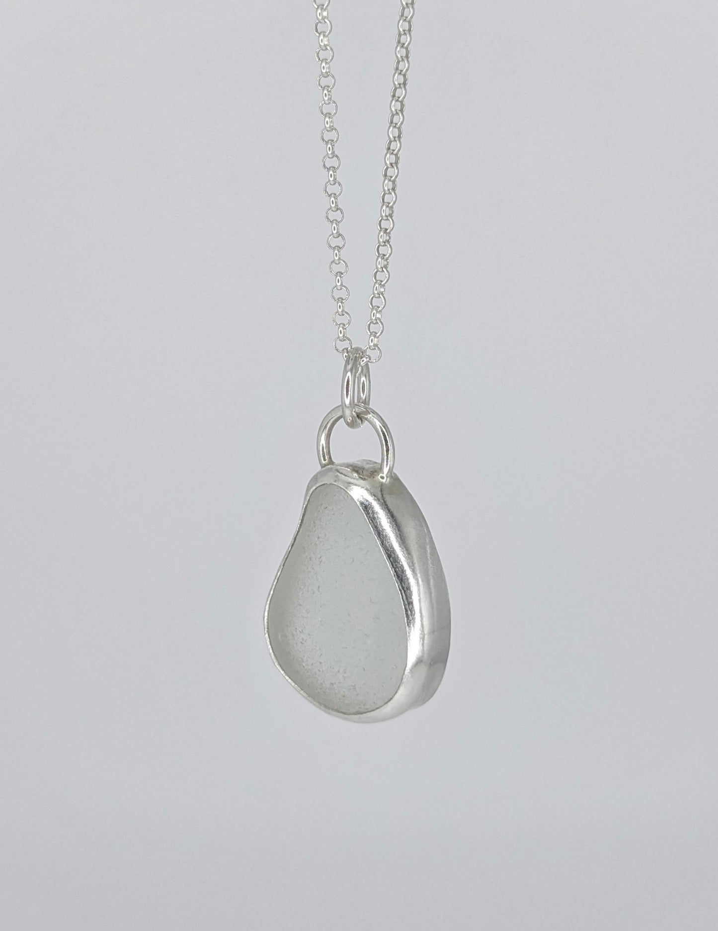 Clear Waterdrop Seaglass Necklace