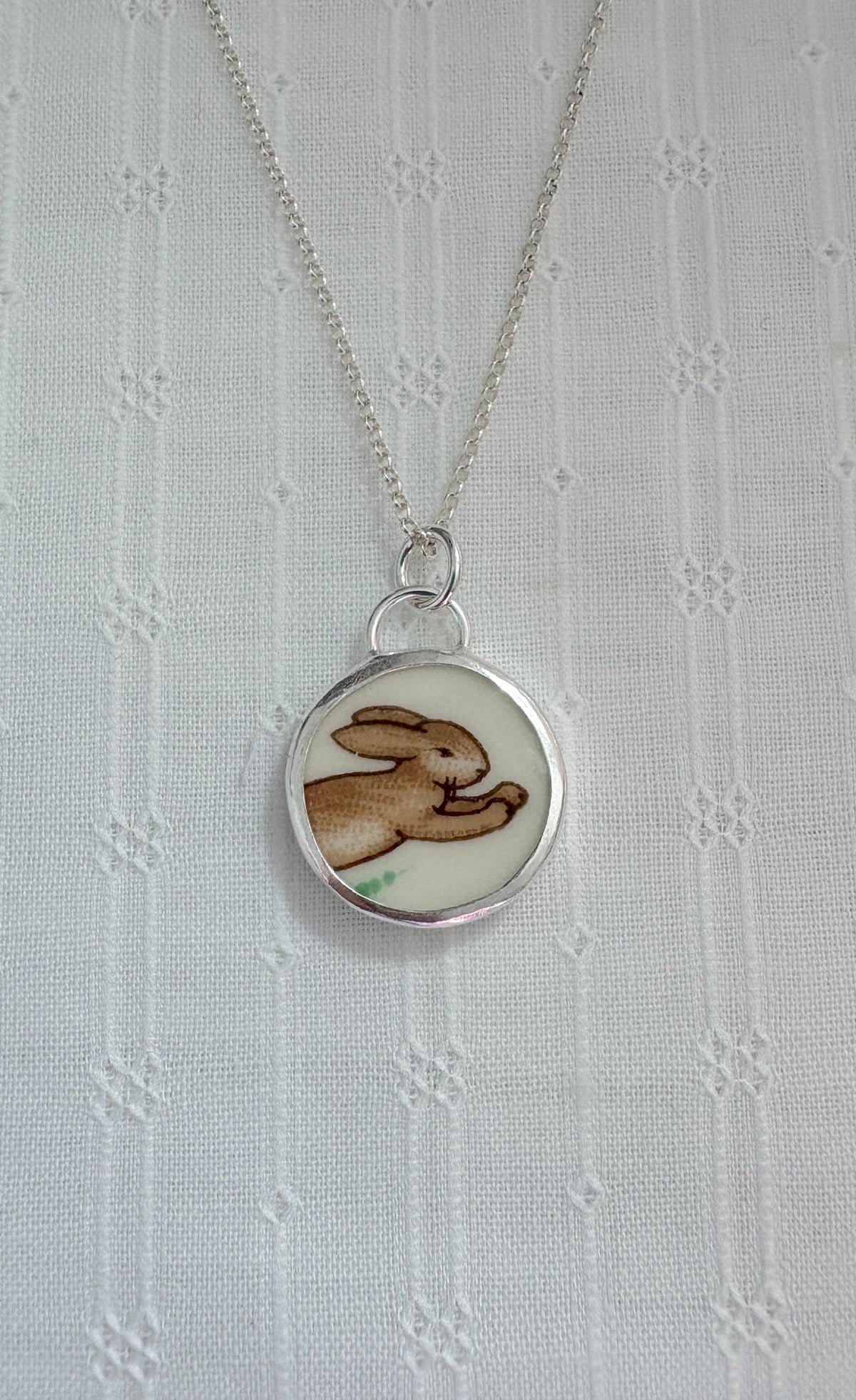 Bunny Ceramic Pendant Necklace