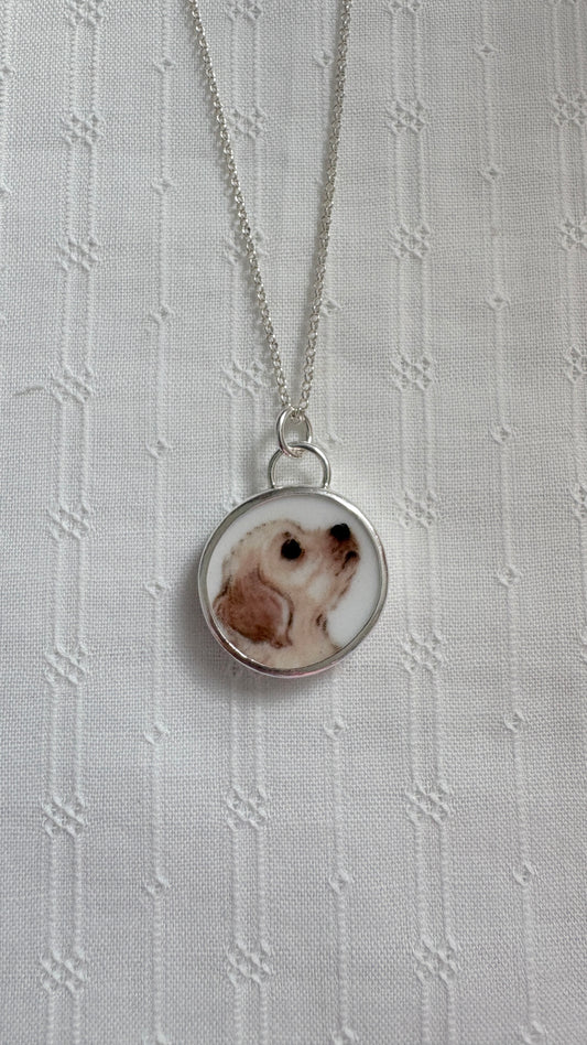 Sweet Puppy Ceramic Pendant Necklace