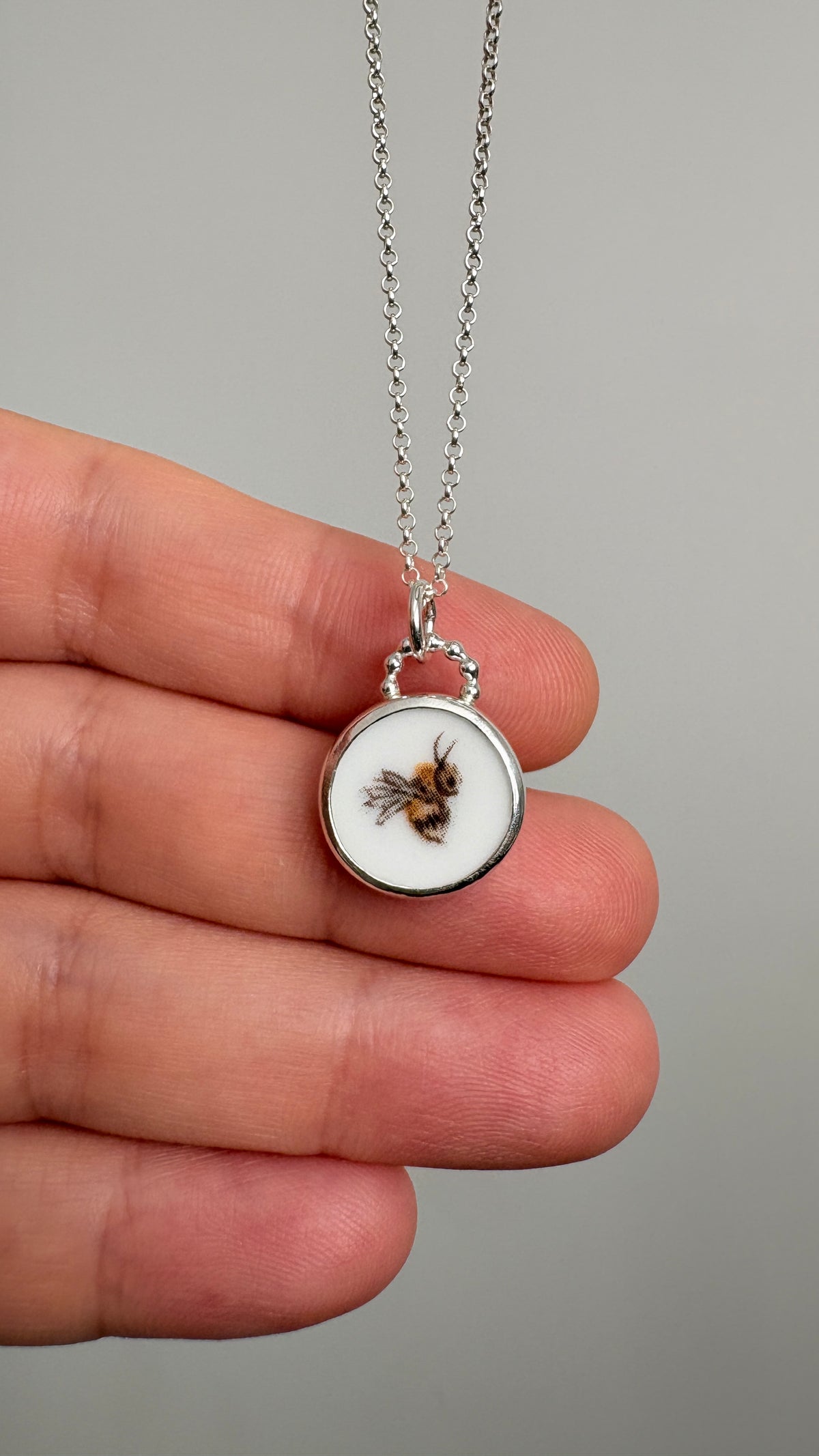 Buzzy Bee Ceramic Pendant Necklace