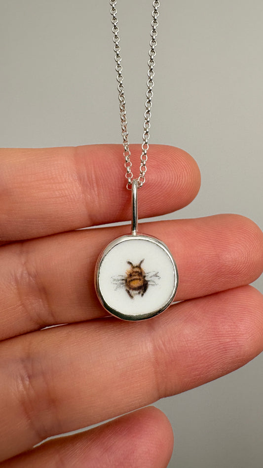 Bumblebee Ceramic Pendant Necklace