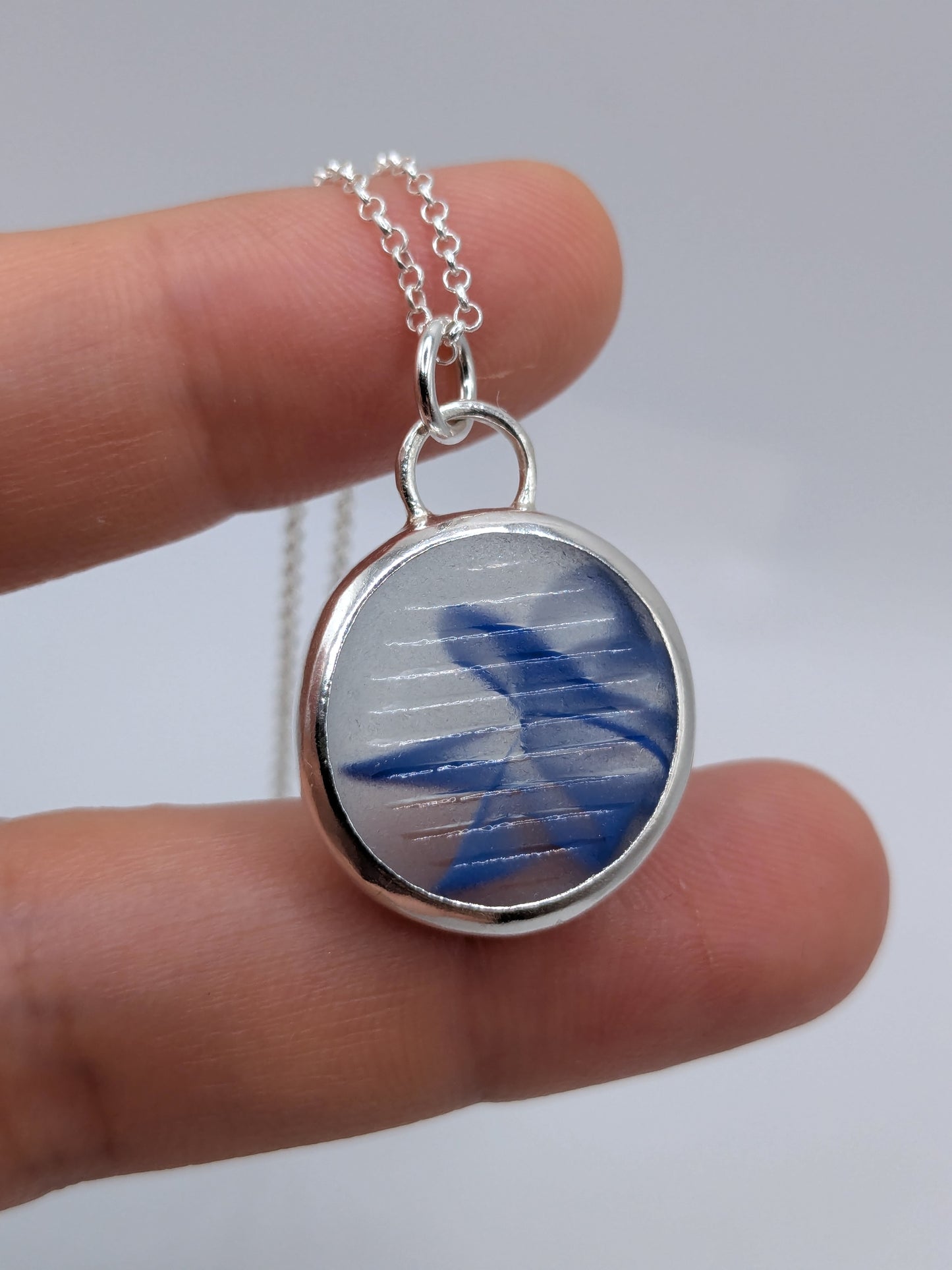 Blue Ohajiki Seaglass Necklace