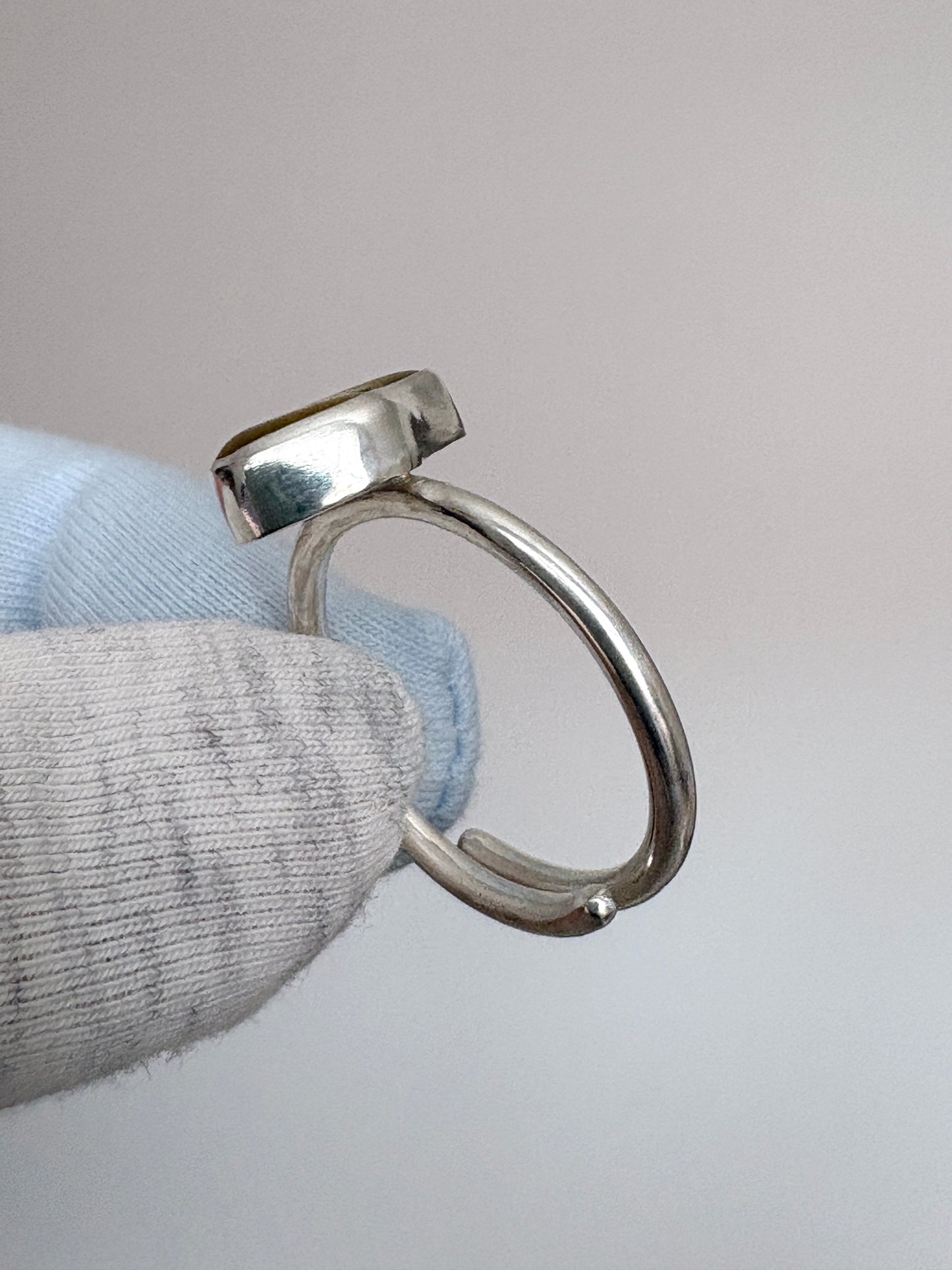 Adjustable Yellow Seaglass Ring