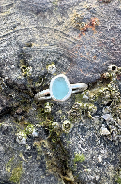 Ocean Blue Seaglass Ring