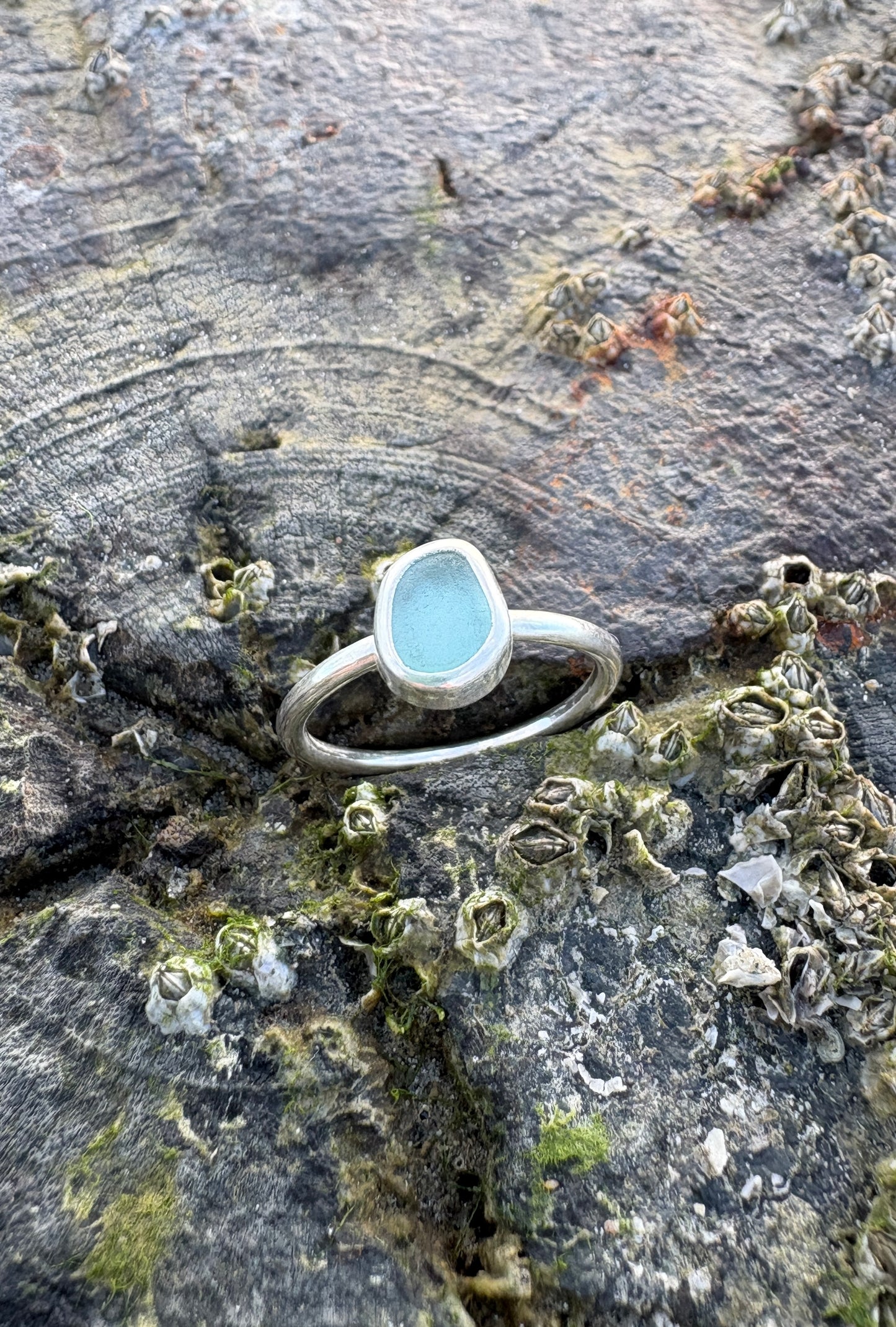 Ocean Blue Seaglass Ring