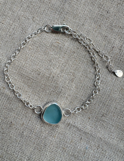 Sky Blue Seaglass Bracelet