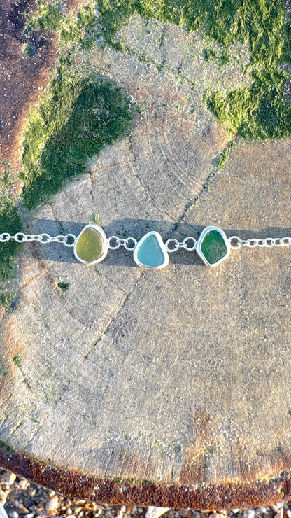 Adjustable Multi Seaglass Bracelet