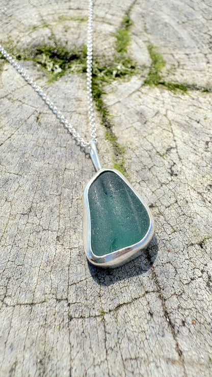 Aquamarine Seaglass Necklace