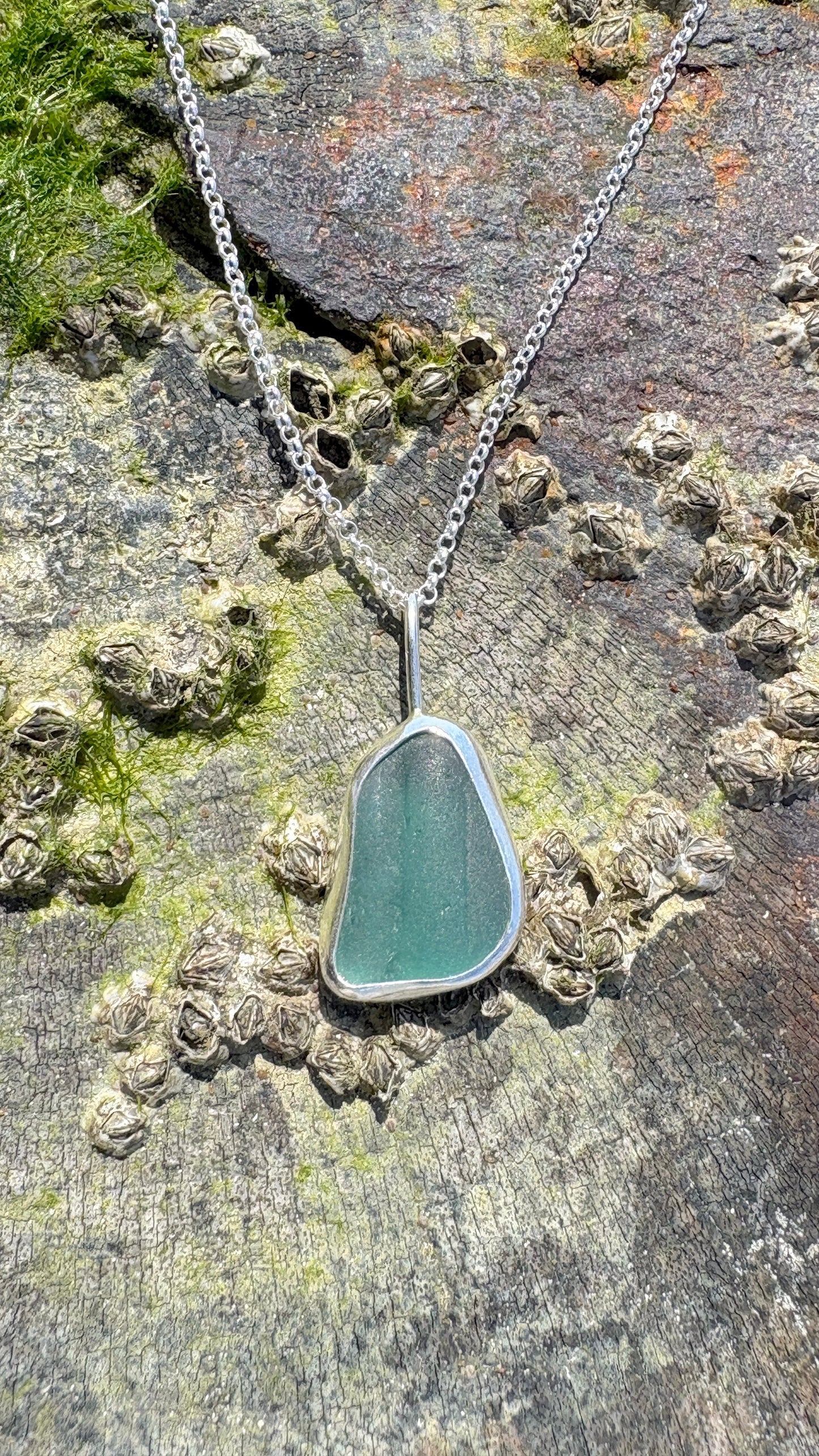 Aquamarine Seaglass Necklace