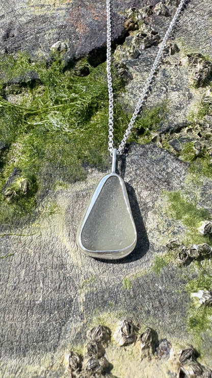 Olive Triangle Seaglass Necklace
