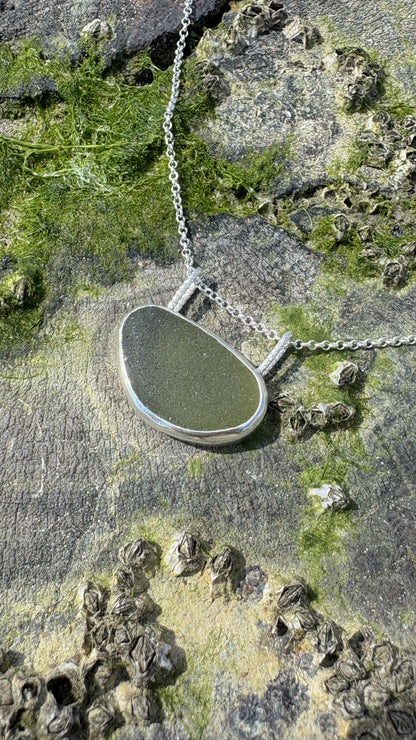Green Double Bail Seaglass Necklace