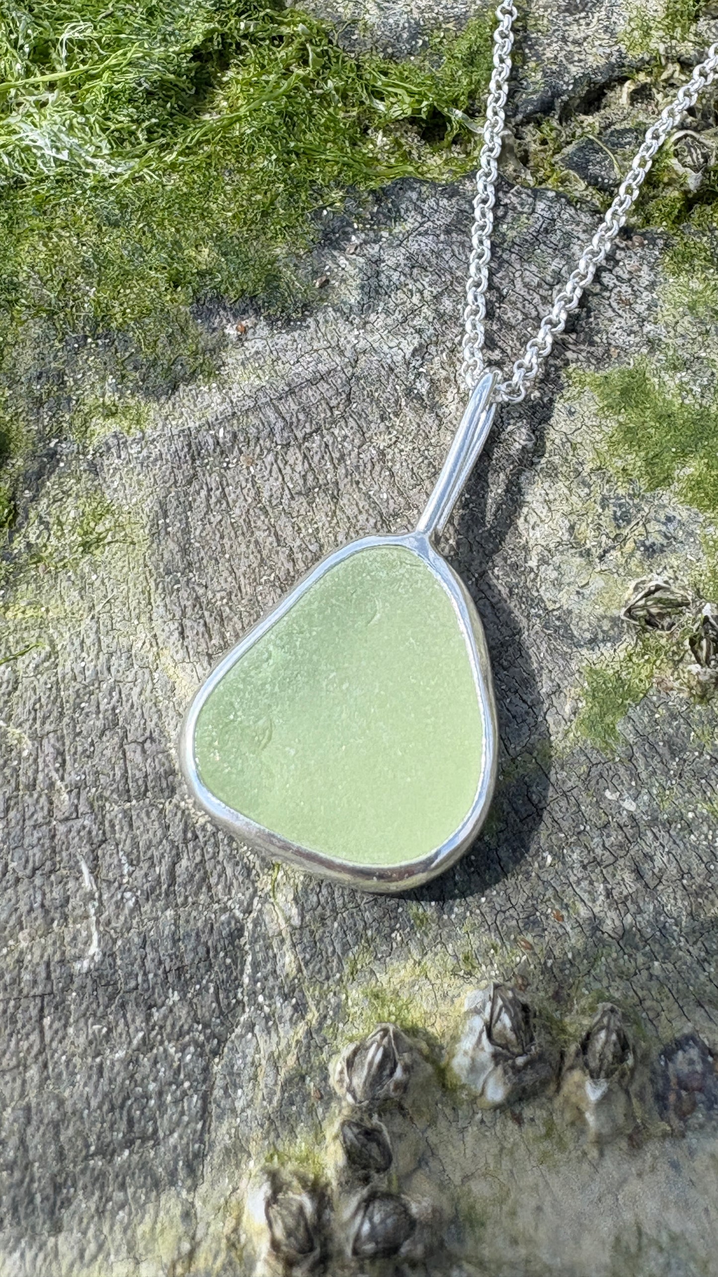 Pale Yellow Seaglass Necklace