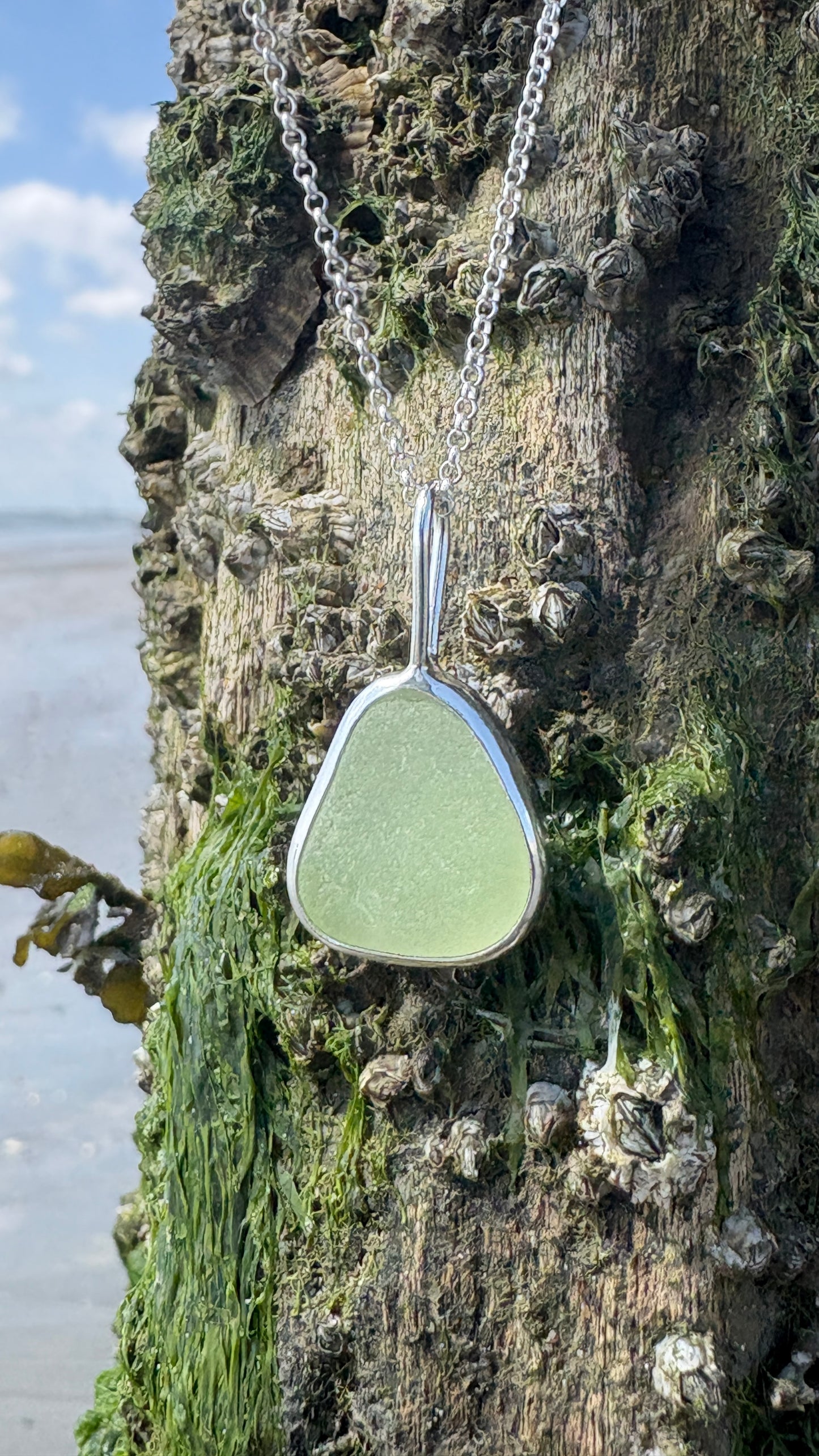 Pale Yellow Seaglass Necklace