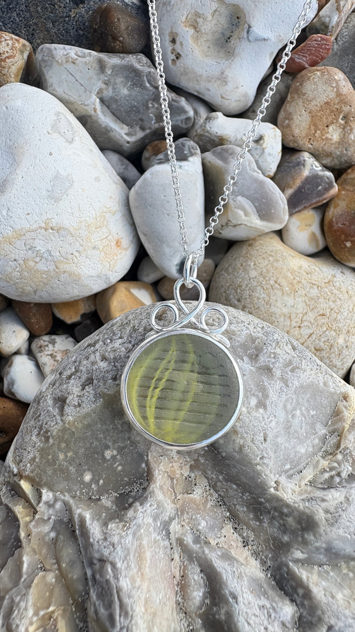 Yellow Ohajiki Seaglass Necklace