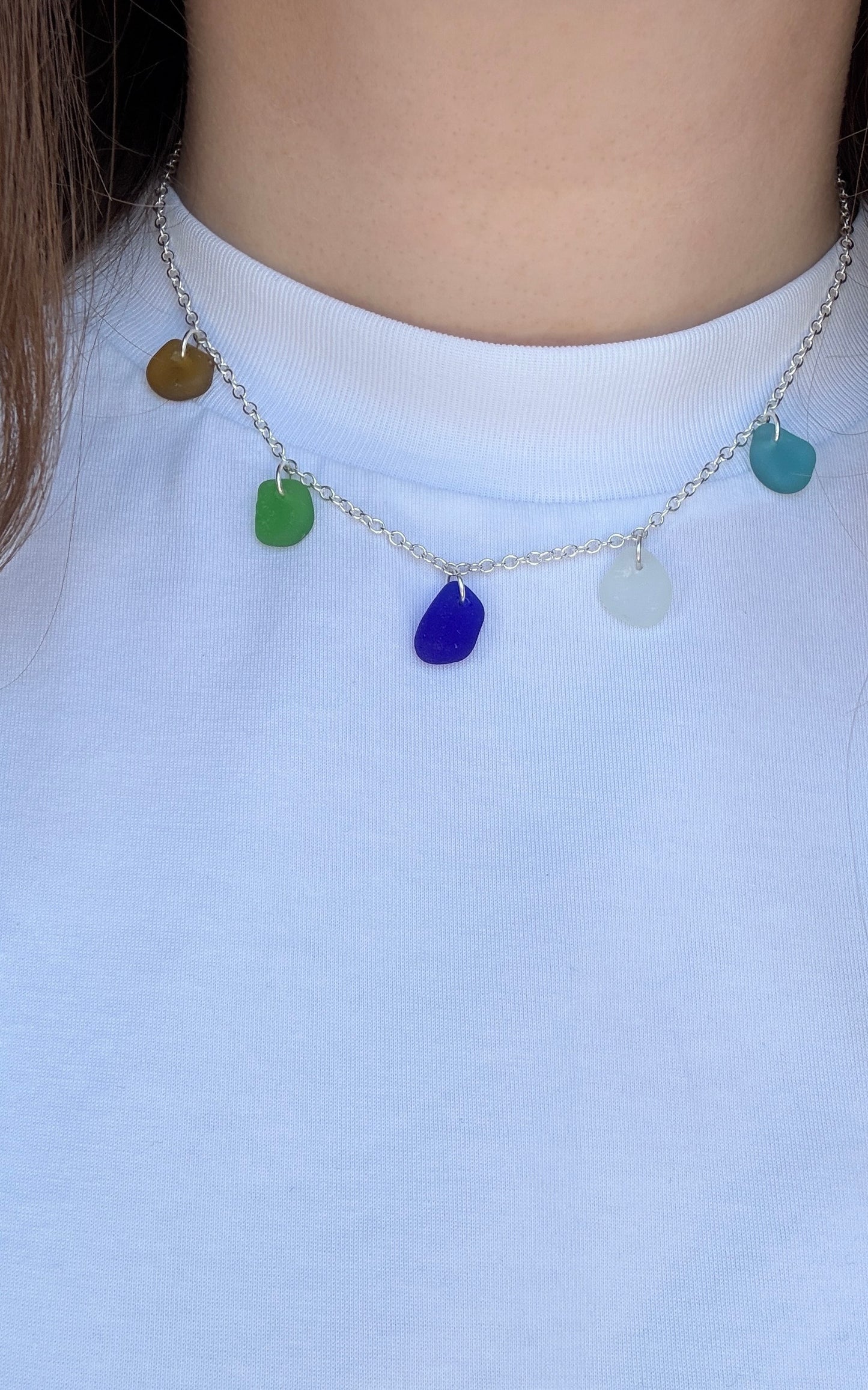 Multi Charm Seaglass Necklace