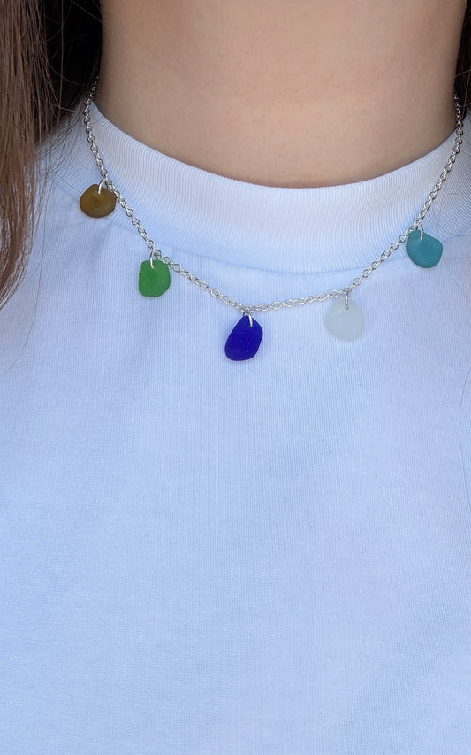 Multi Charm Seaglass Necklace