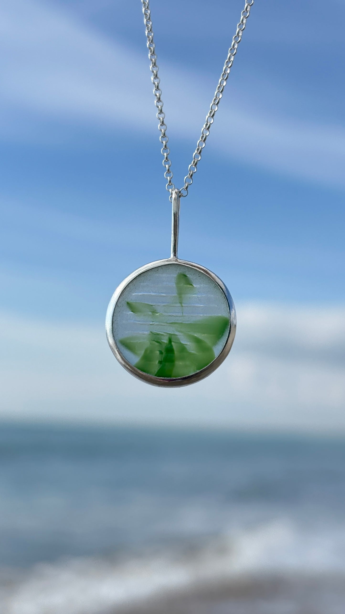 Green Ohajiki Seaglass Necklace