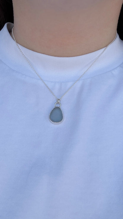 Grey Seaglass Necklace