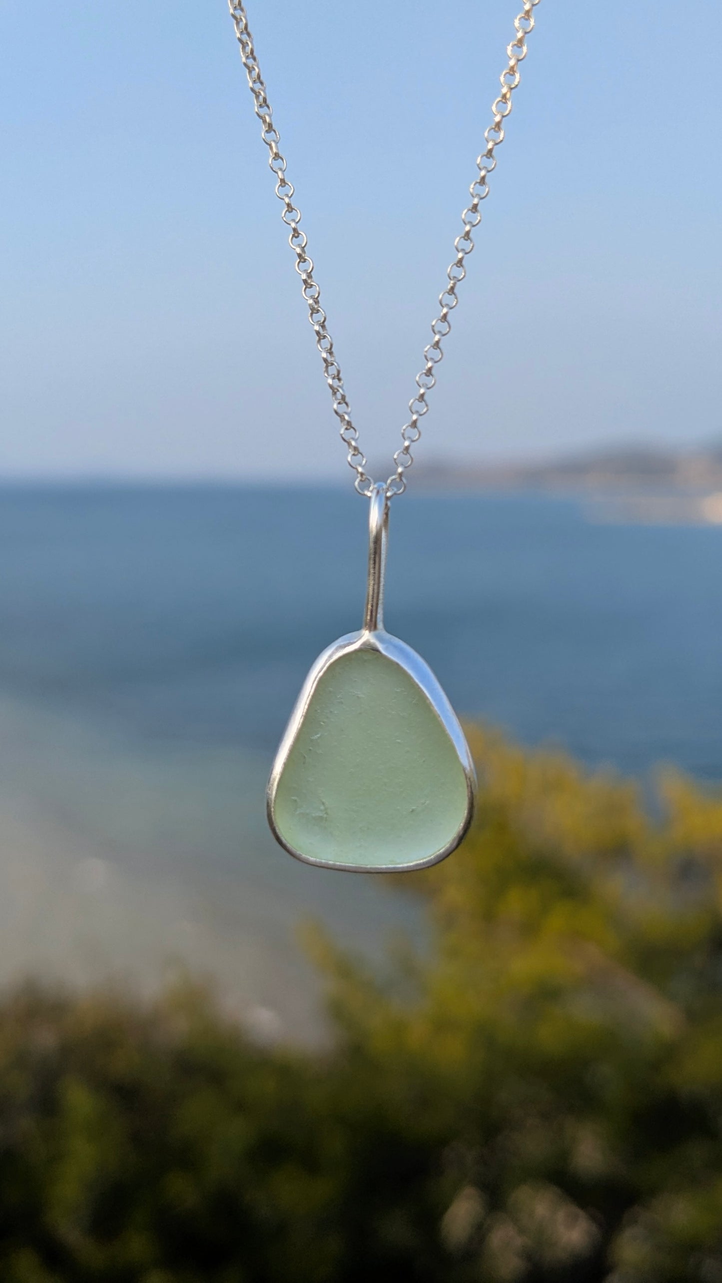 Pale Yellow Seaglass Necklace