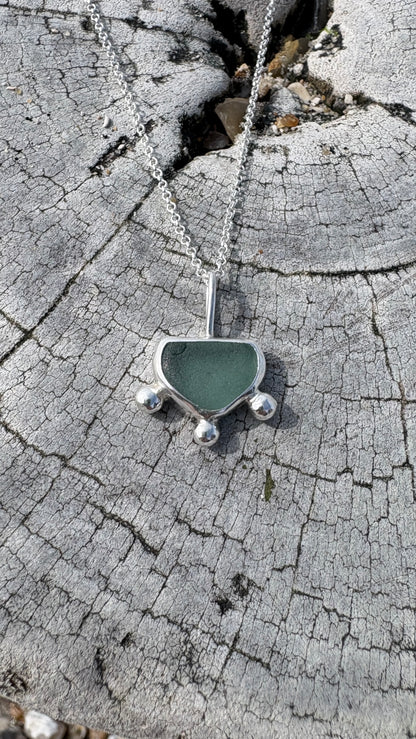 Turquoise Bubble Seaglass Necklace