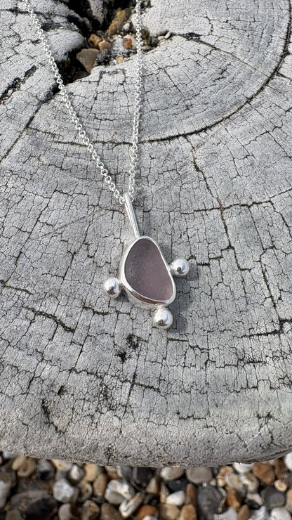 Lilac Bubble Seaglass Necklace