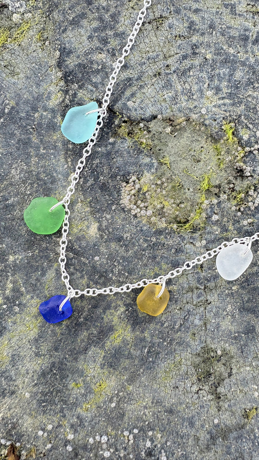 Multi Charm Seaglass Necklace