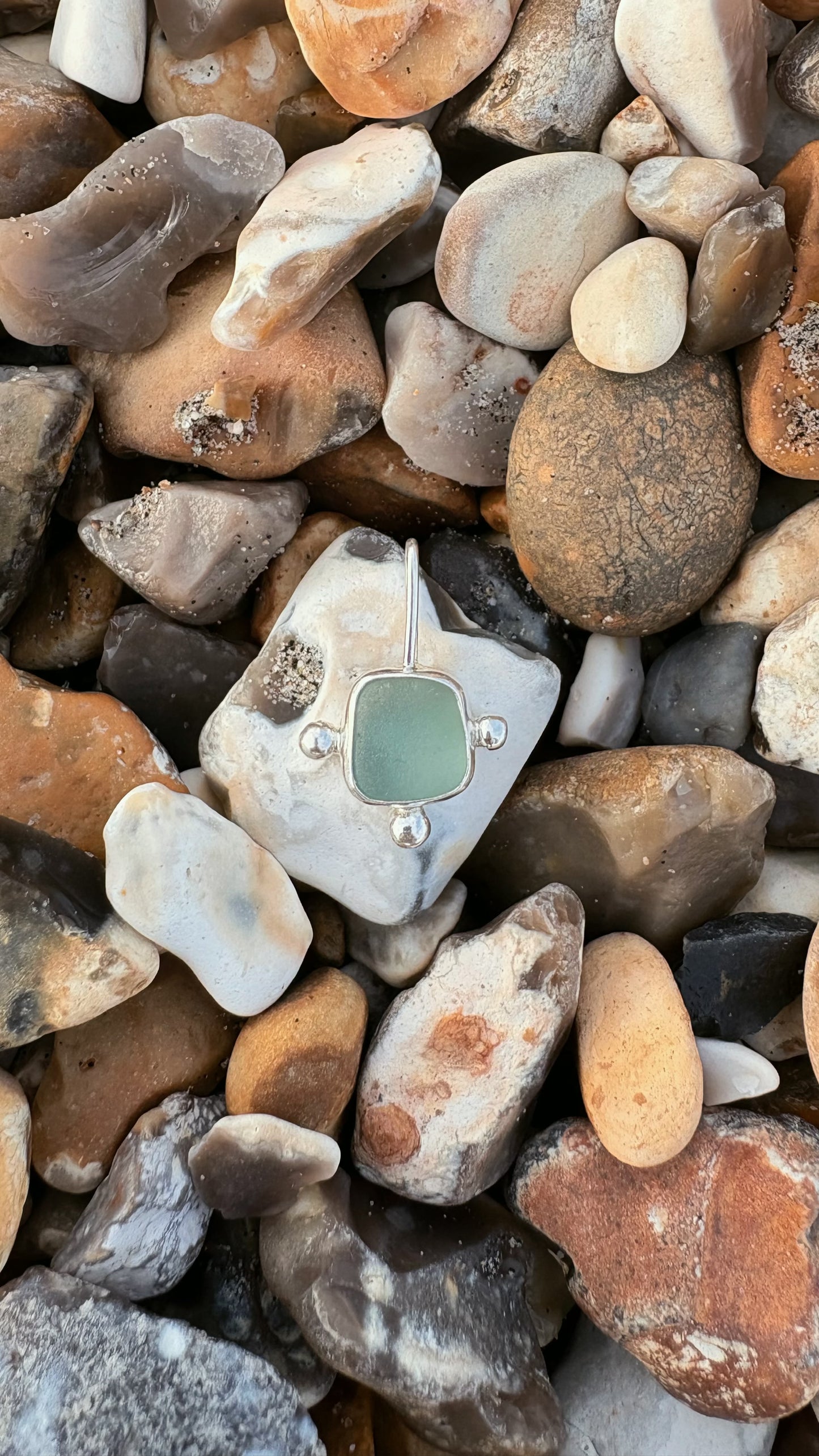Sage Green Bubble Seaglass Necklace