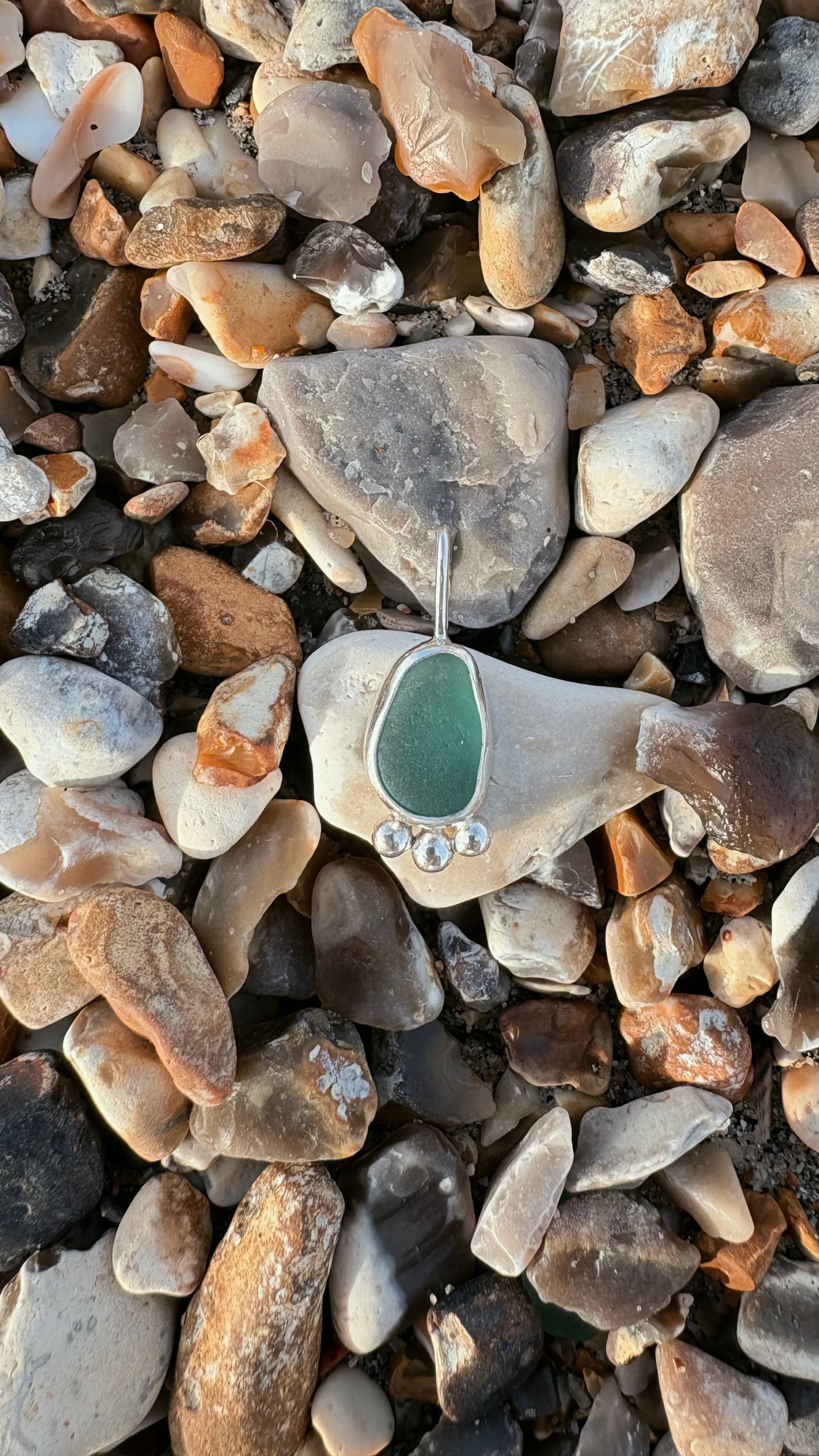 Teal Mermaid Bubble Seaglass Necklace