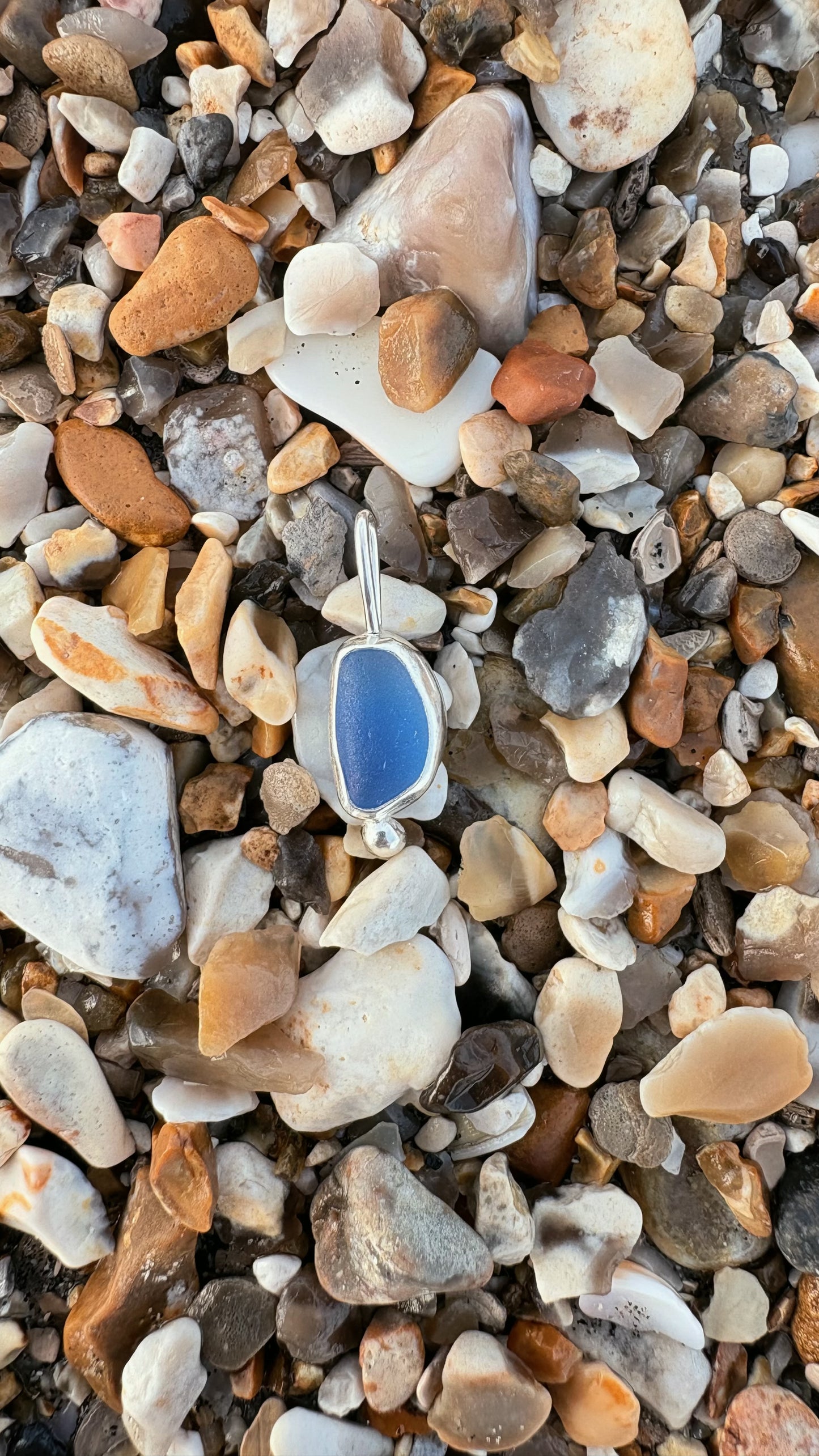 Deep Blue Bubble Seaglass Necklace