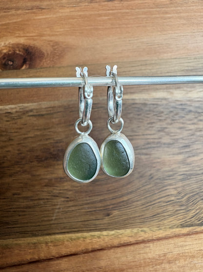 Green Seaglass Earrings