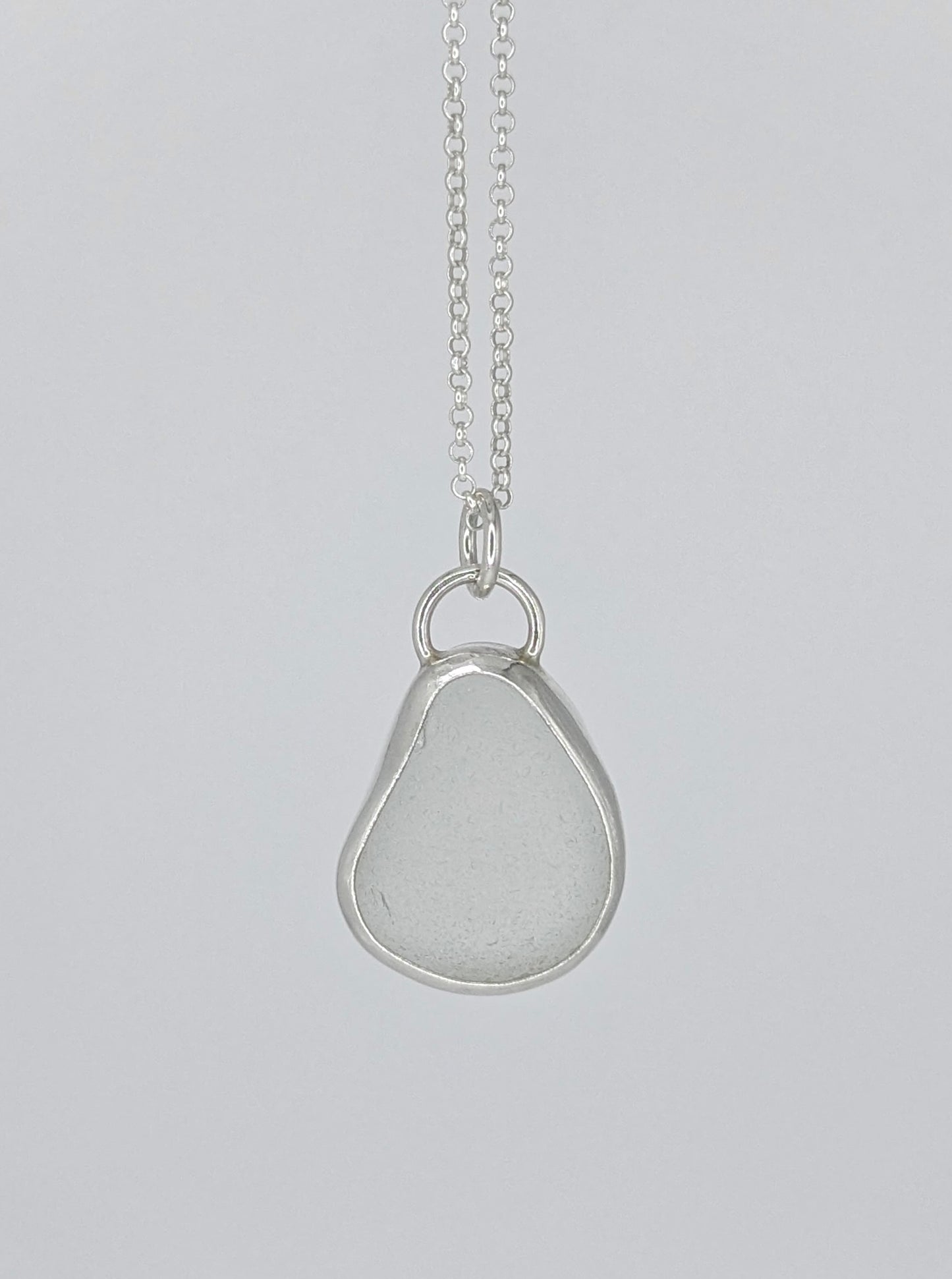 Clear Waterdrop Seaglass Necklace
