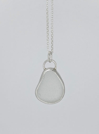 Clear Waterdrop Seaglass Necklace