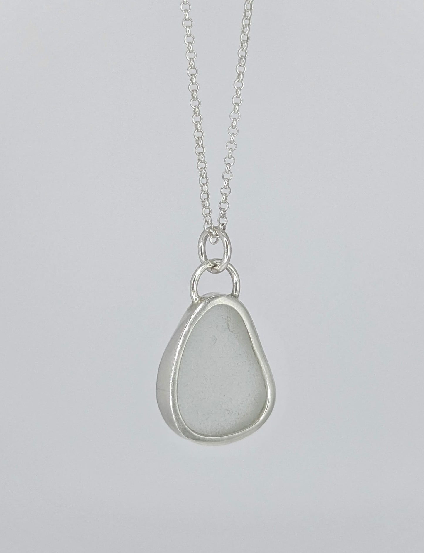 Clear Waterdrop Seaglass Necklace