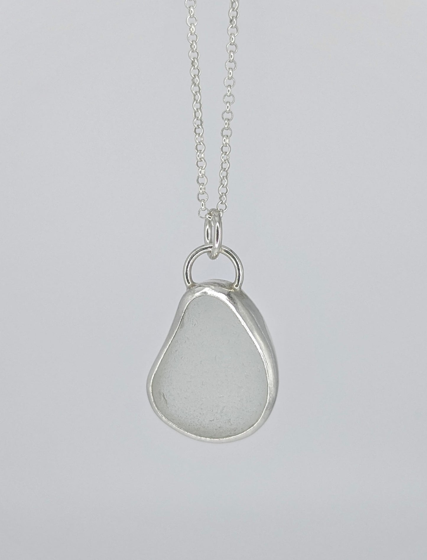 Clear Waterdrop Seaglass Necklace