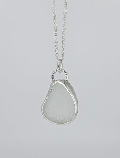 Clear Waterdrop Seaglass Necklace