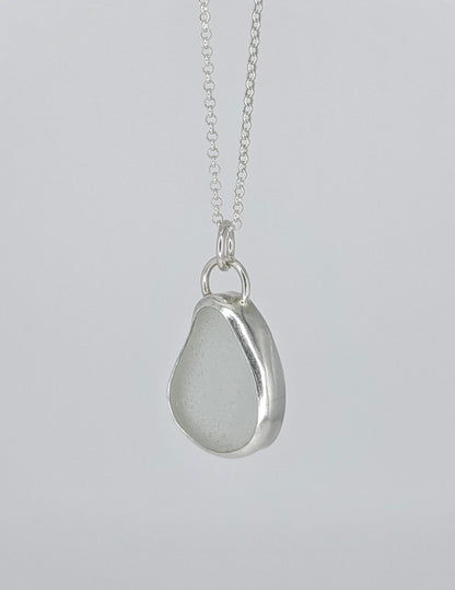 Clear Waterdrop Seaglass Necklace
