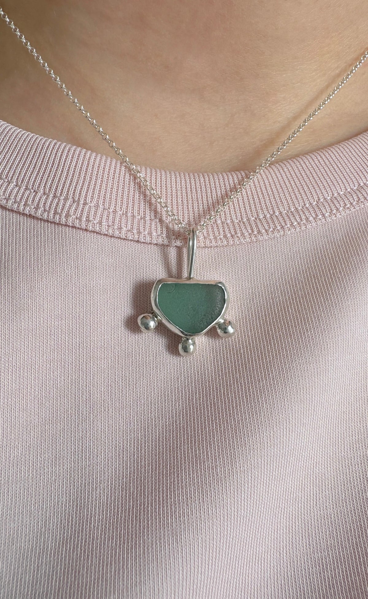 Turquoise Bubble Seaglass Necklace