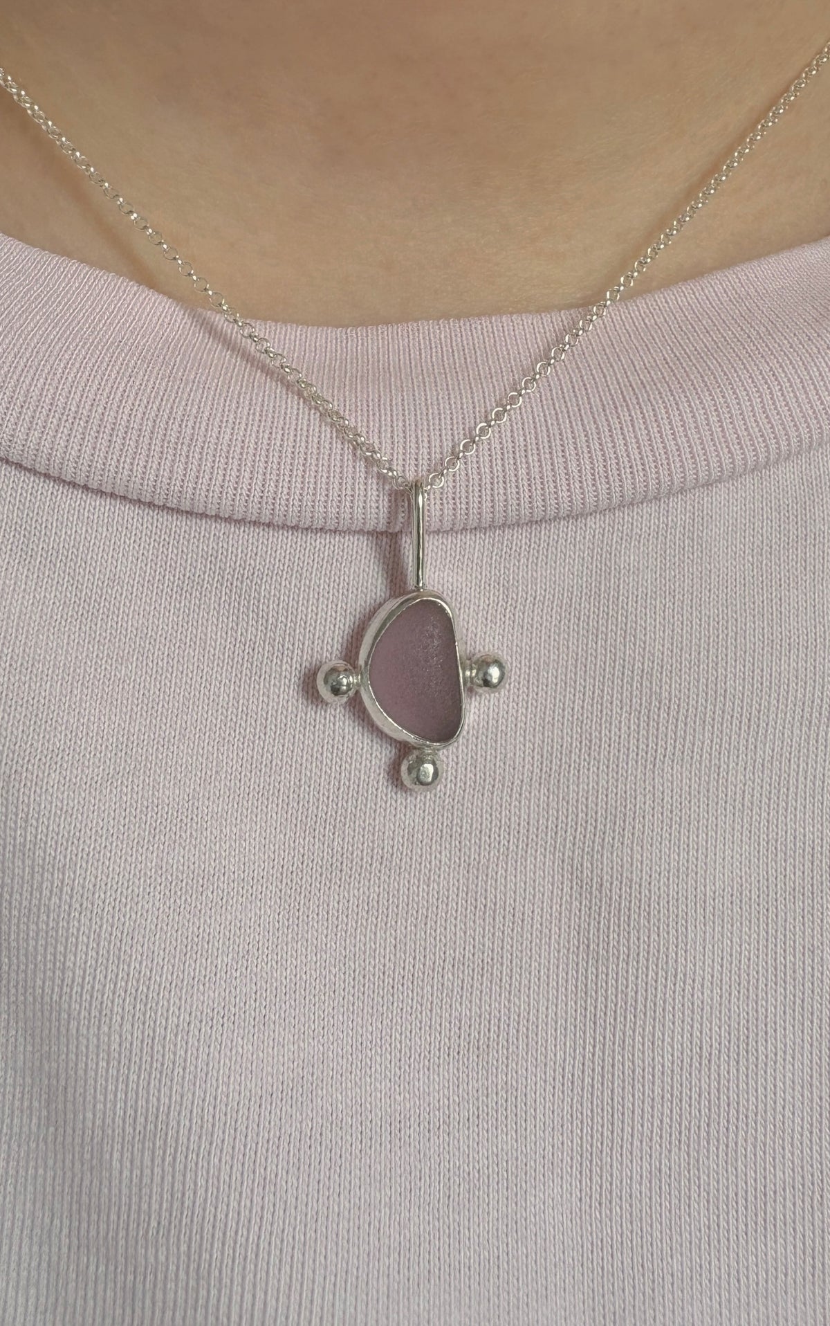 Lilac Bubble Seaglass Necklace