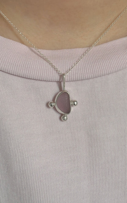 Lilac Bubble Seaglass Necklace
