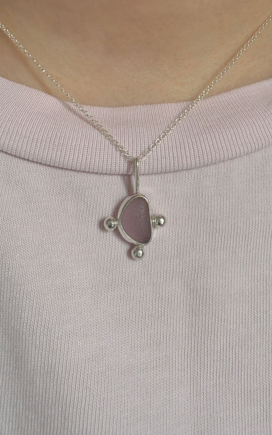 Lilac Bubble Seaglass Necklace