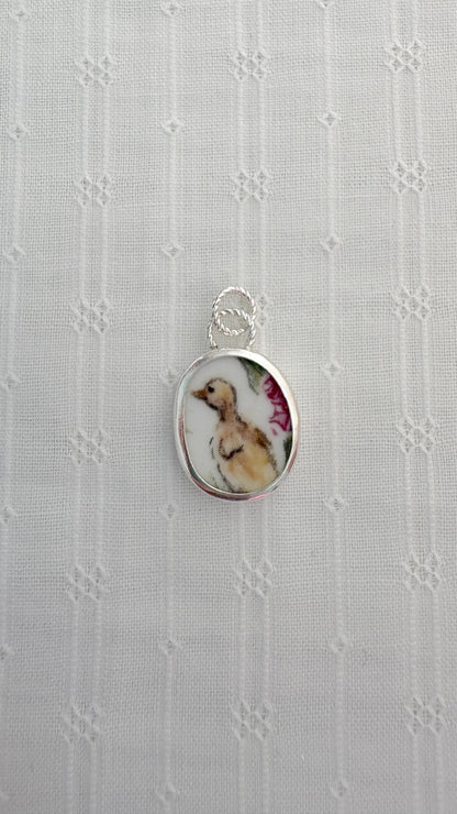 Yellow Duckling Ceramic Pendant Necklace